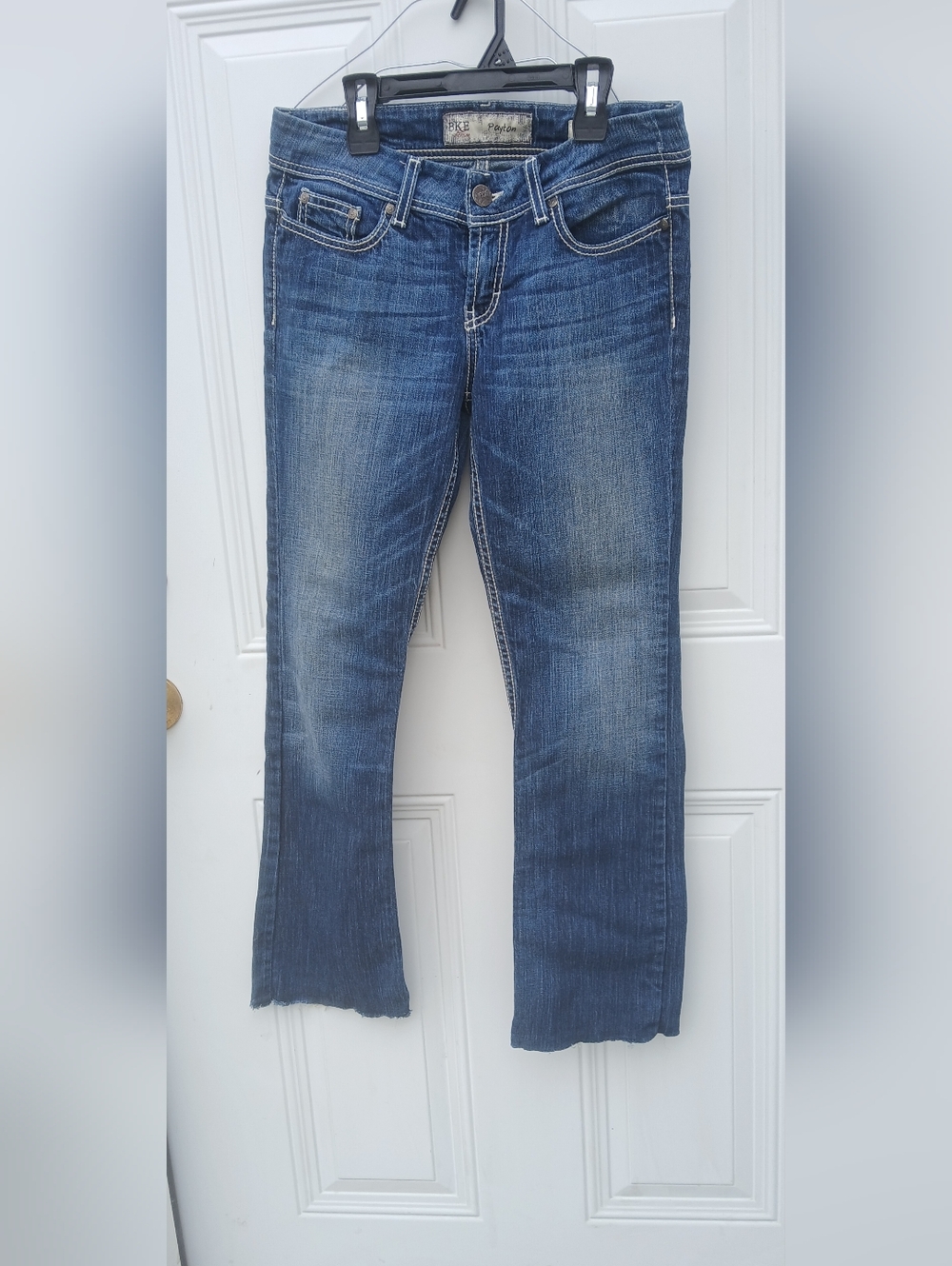 BKE Women's Medium Blue Flare Jeans with Contrast Stitching